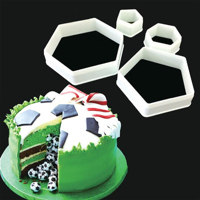 Soccer Hexagon and Pentagon cookie or fondant cutter set