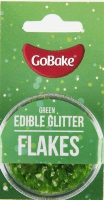 GoBake Edible Glitter Flakes Green