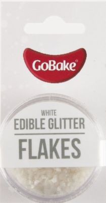GoBake Edible Glitter Flakes White