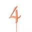 Rose Gold metal numeral 4 cake topper pick