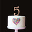 Rose Gold metal numeral 5 cake topper pick
