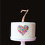 Rose Gold metal numeral 7 cake topper pick