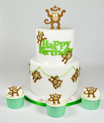 Fmm Mummy and Baby Monkey Monkeys Icing Cutter set
