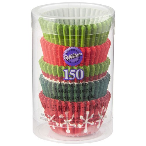 Christmas colours mini baking cup cupcake papers 150 pack