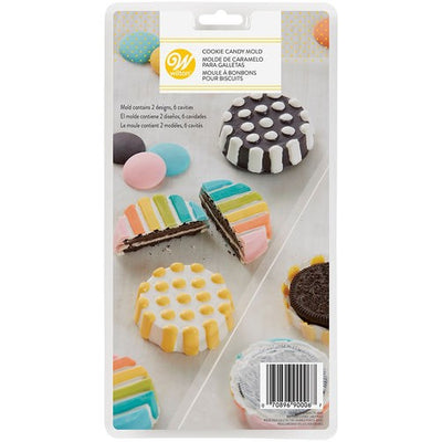 Dots and stripes cookie chocolate mould (insert oreo cookie)