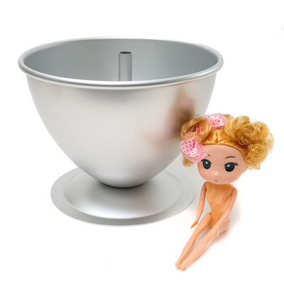 Dolly Varden cake tin pan set with cute doll pick