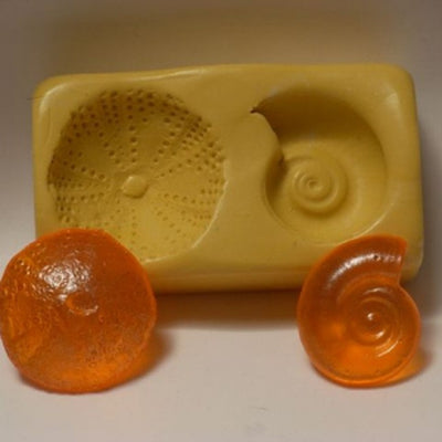 Small Nautilus and Sea Urchin seashells silicone mould for isomalt by Simi Cakes