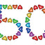Design Sheet edible images 50th Birthday No 50 Rainbow Hearts