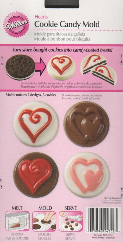 Hearts Cookie chocolate mould (insert Oreo cookie)