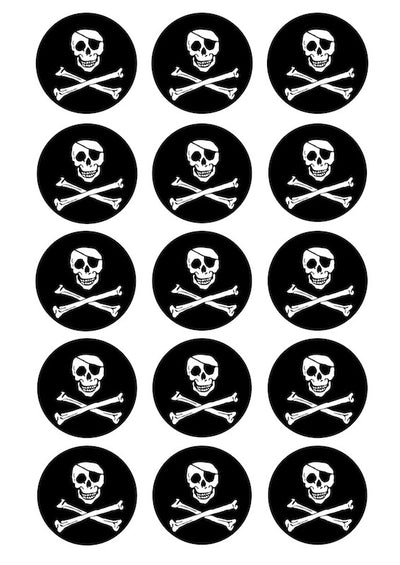 Design Sheet edible image Pirate Skull and Crossbones