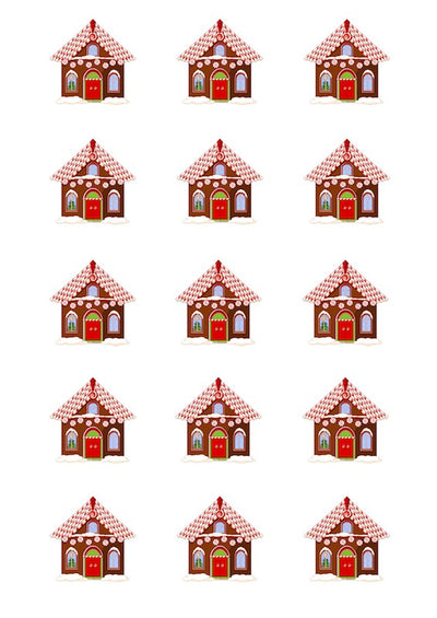 Design Sheet edible image Christmas Gingerbread house