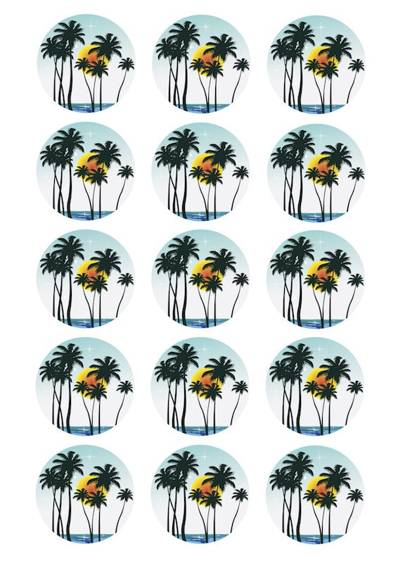 Design Sheet edible image Palm tree trees