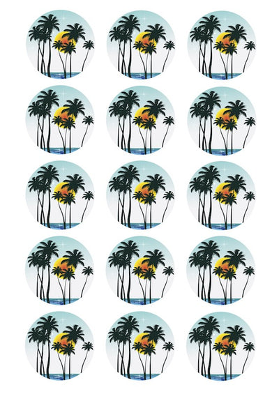 Design Sheet edible image Palm tree trees