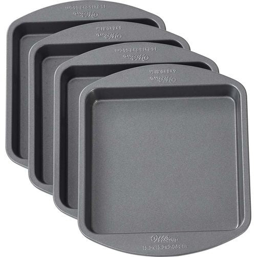 Easy Layers SQUARE 6 inch Cake Pan Set 4 (great for rainbow cakes)