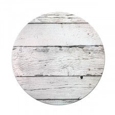 White Planks (woodgrain) White Masonite Cake board 8 inch round