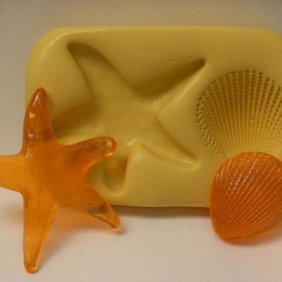 Starfish and Shell silicone mould for isomalt by Simi Cakes
