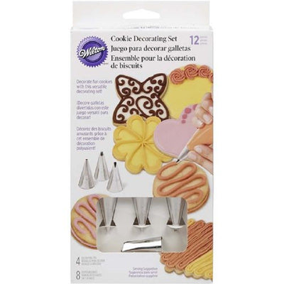 12 piece cookie decorating set piping nozzles tips and bags