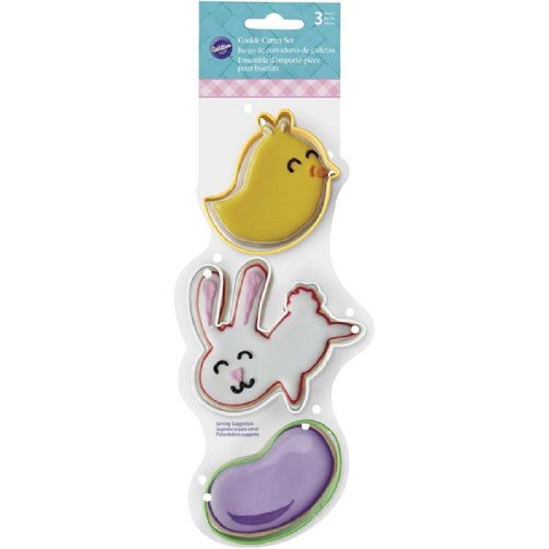 Easter set 3 cookie cutters chick bunny and Jelly Bean