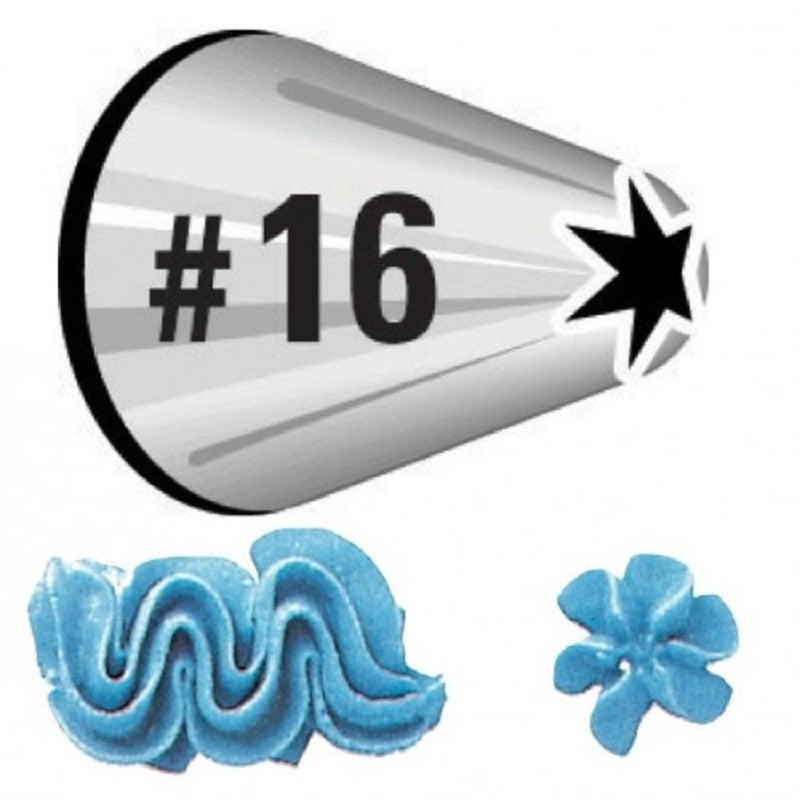 Standard Wilton icing nozzle tip No 16 Open Star Kiwicakes