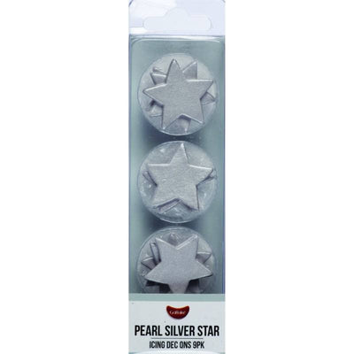GoBake Sugar icing decorations Stars Pearl Silver