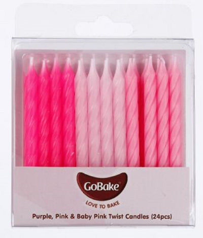 Twist candles Pink Ombre (pack 24)