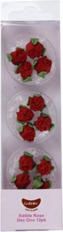 Red Roses rose bud sugar icing decorations