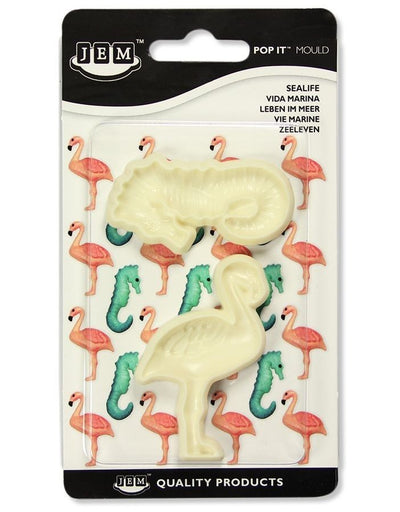Sea Life Seahorse and Flamingo POP it Cutter Mould set