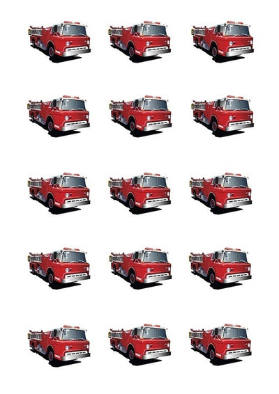 Design Sheet edible image Fire engine Fire truck Firetruck