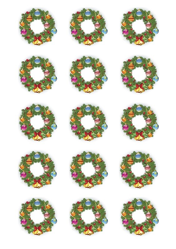 Design Sheet edible image Christmas Wreath