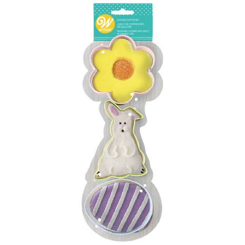 Easter set 3 cookie cutters Flower Bunny Rabbit and Egg