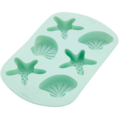 Starfish and Seashell Silicone Baking and Candy Mould 6 cavity