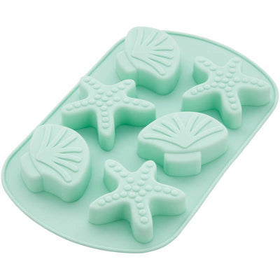 Starfish and Seashell Silicone Baking and Candy Mould 6 cavity