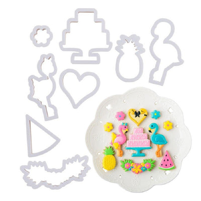 Tropical Flamingo cookie cutter set of 8