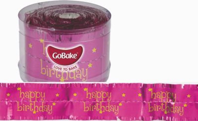 Happy Birthday PINK Birthday cake frill 50mm wide x 1m