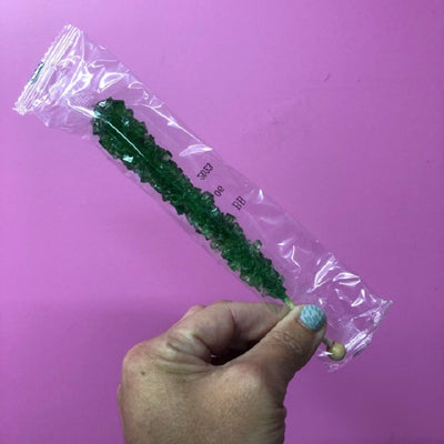 Rock Candy lollipop Long wooden stick Green sugar