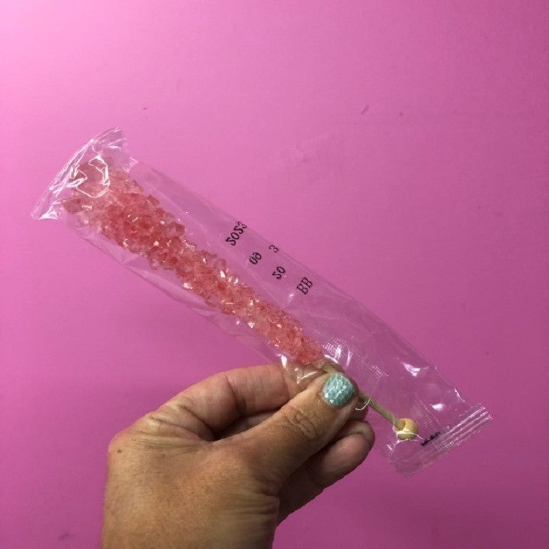 Rock Candy lollipop Long wooden stick Watermelon Pink sugar