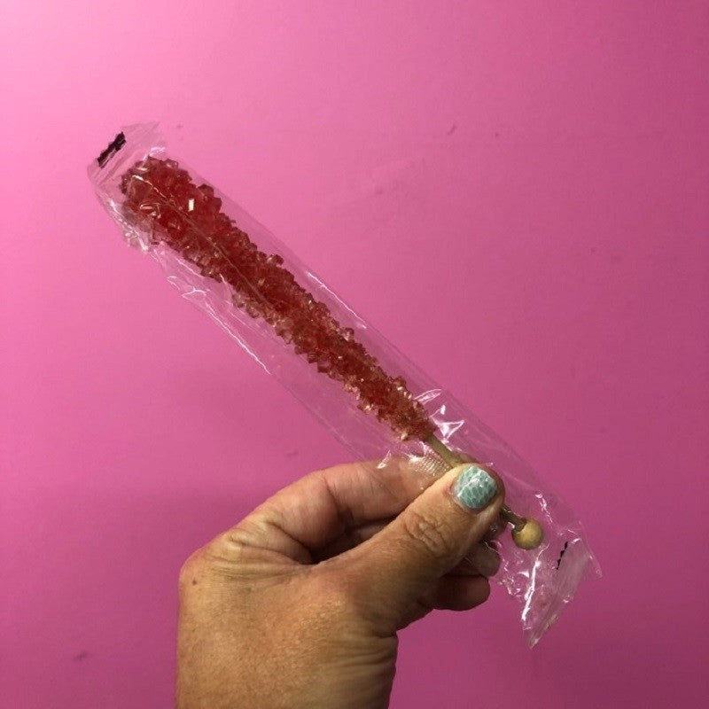 Rock Candy lollipop Long wooden stick Strawberry Red sugar