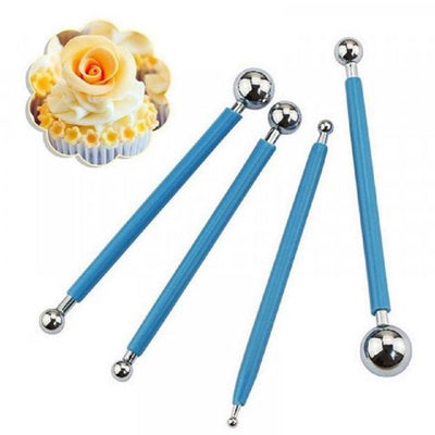 Ball tool metal set 4 metal flower modelling Blue