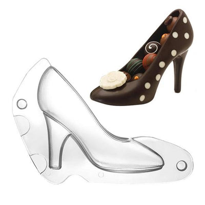 3d stiletto high heel shoe chocolate mould 2 piece mould small