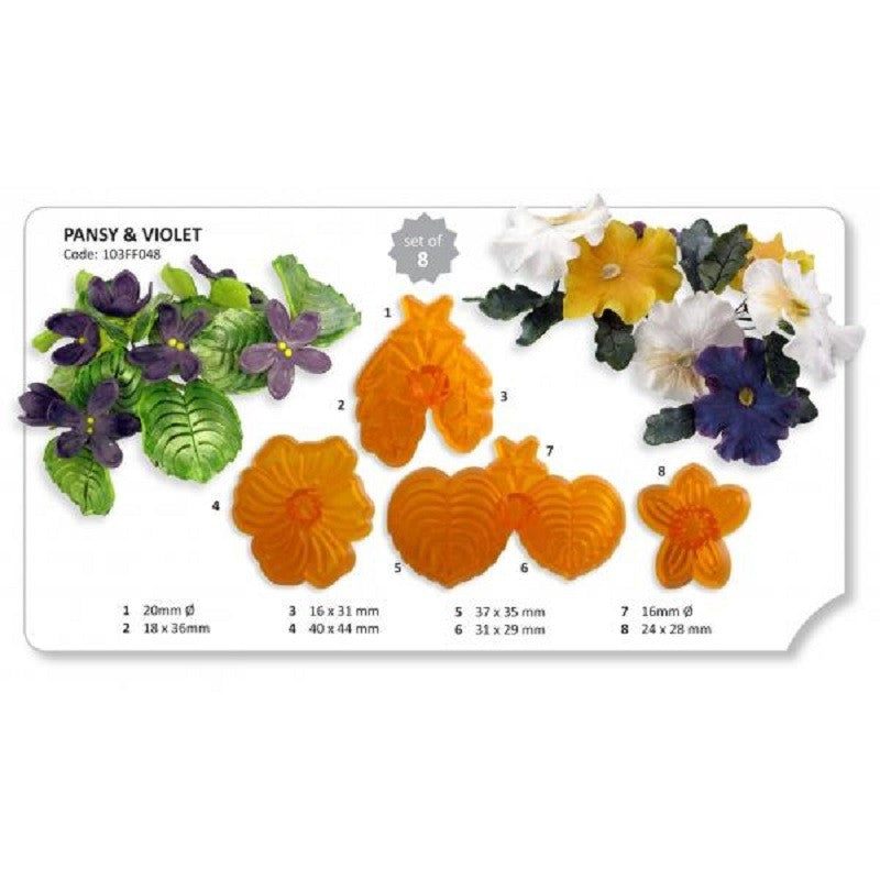 Jem Pansy and Violet flower petal and leaf cutters set