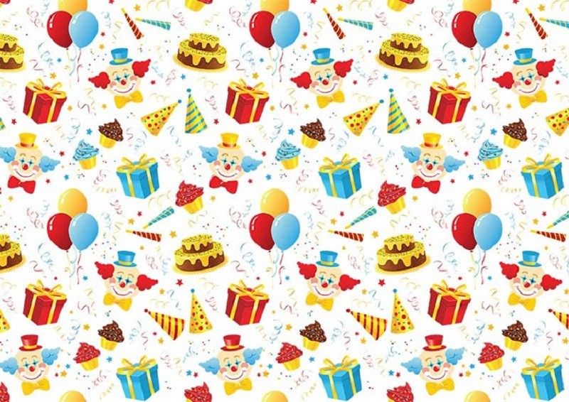 A4 Edible icing image Circus Clown pattern background