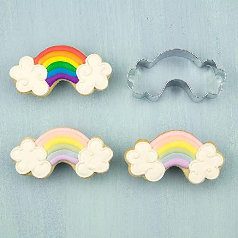 Rainbow with clouds cookie cutter