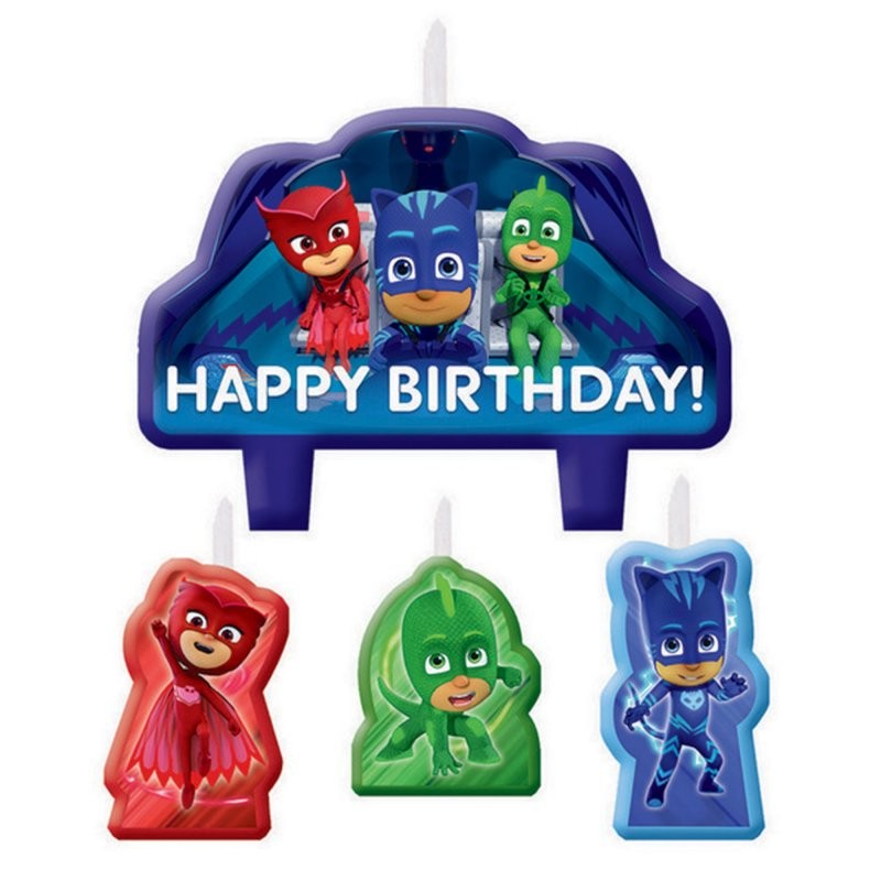 PJ Masks Birthday Candle Set 4