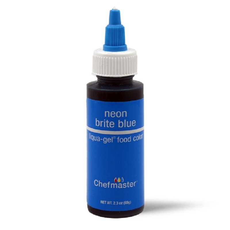 Concentrated food colouring gel paste Neon Brite Blue by Chefmaster 2.3oz 65gram