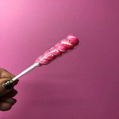 Pink and White Spiral twist lollipop (great for drip cakes)