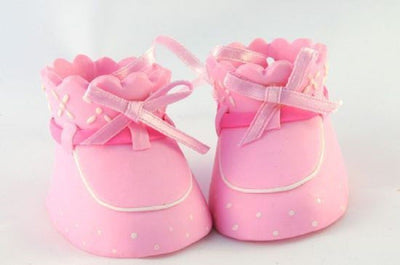 Baby Booties pink claydough topper