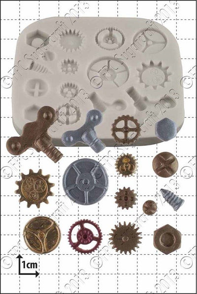 Steampunk Cogs and Gears silicone mould No 1