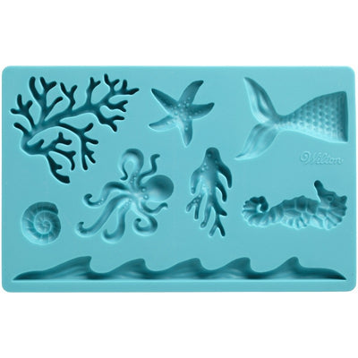 Sea Life Fondant and Gumpaste silicone Mould Shells Coral style 2