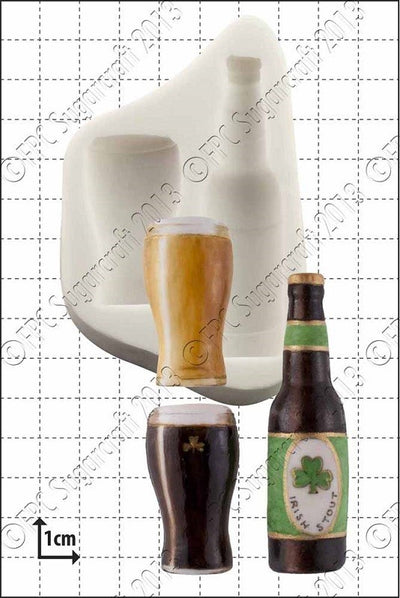 Beer bottle and ale glass silicone mould