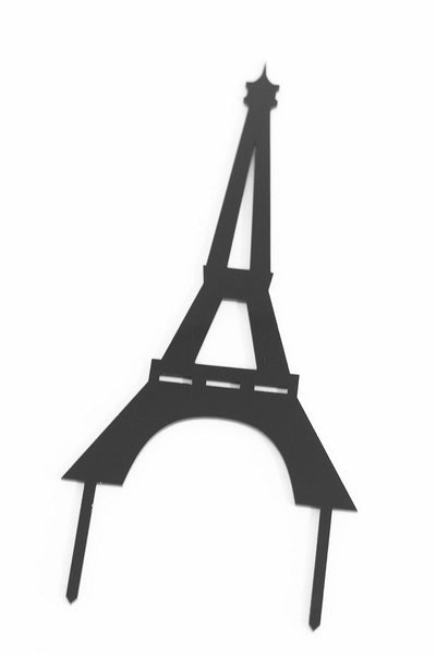 Eiffel tower Silhouette black acrylic cake topper